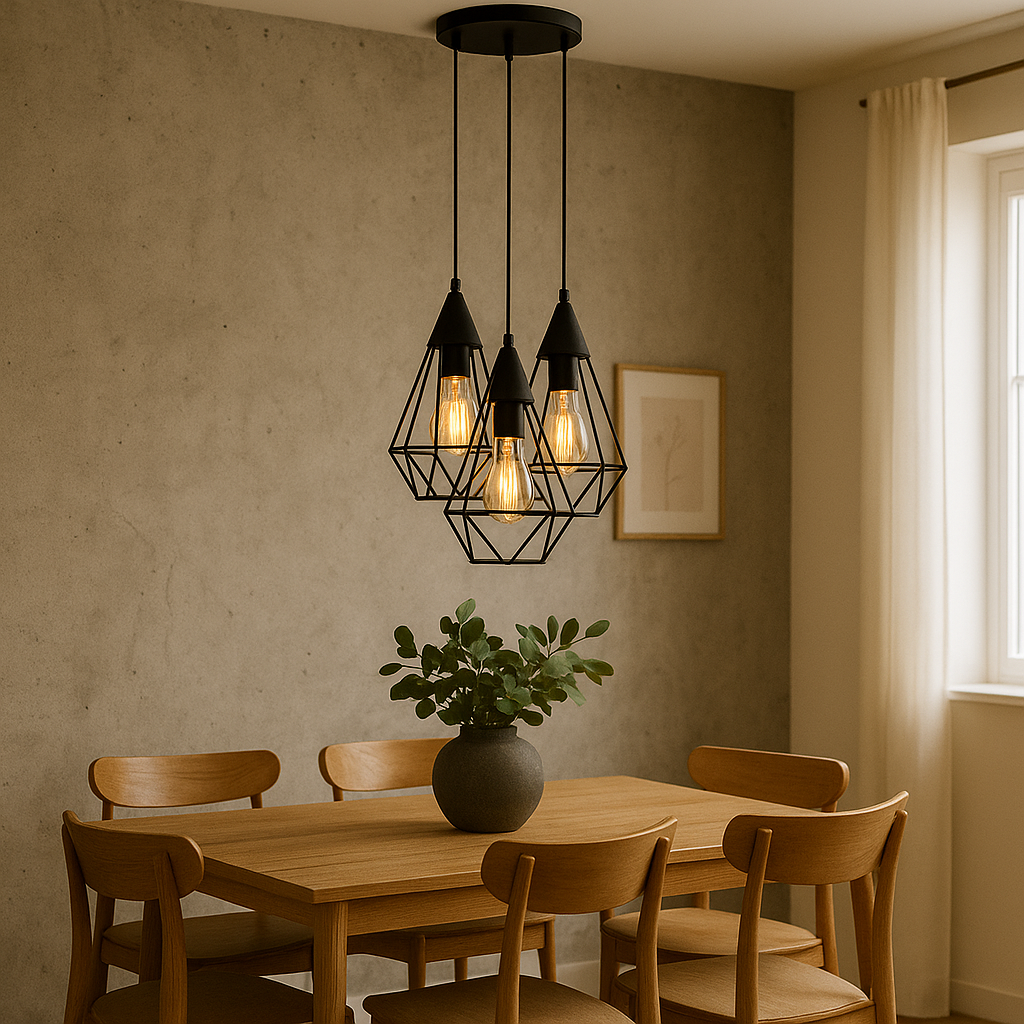 Colgante Triple Reja Negro