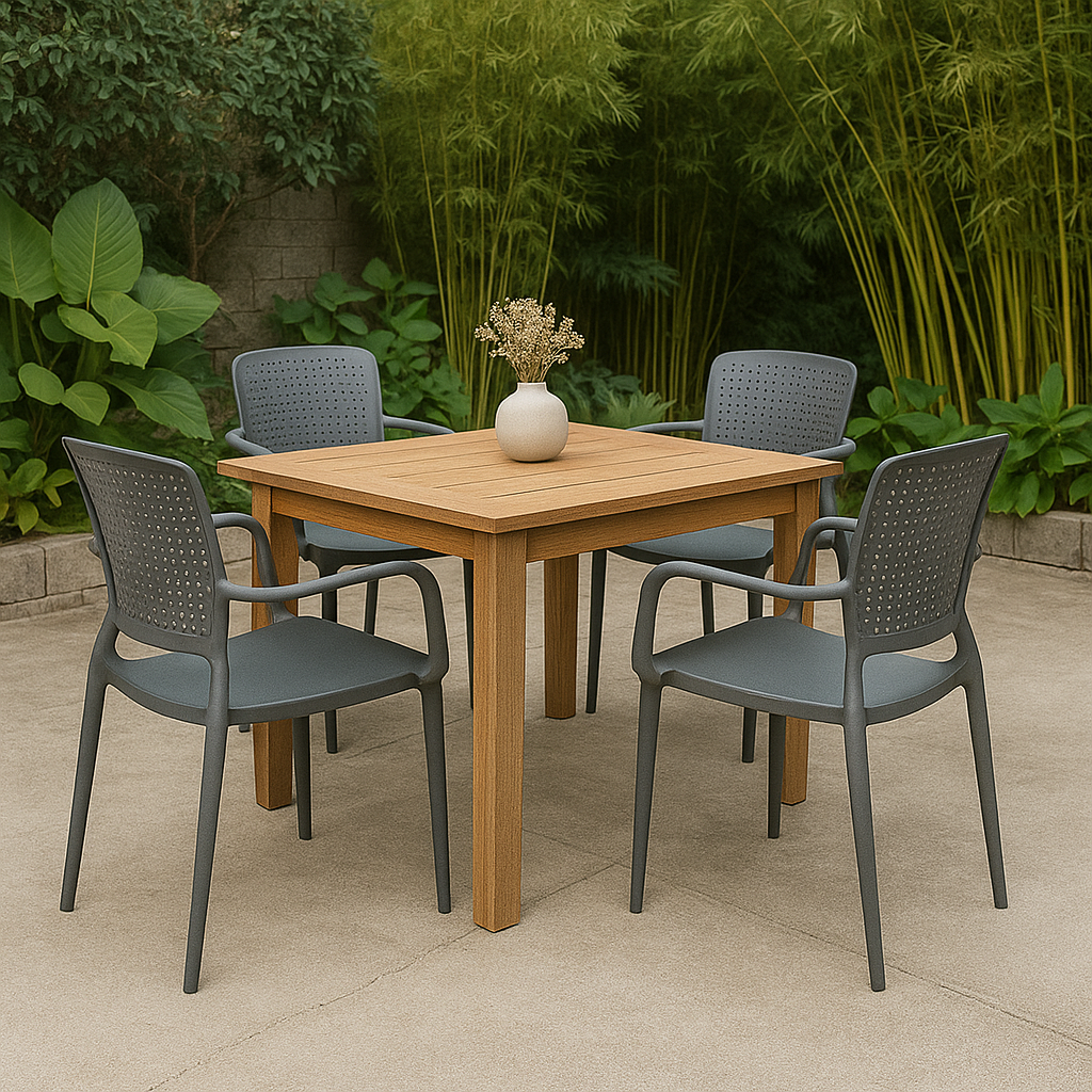 SILLA GRAFITO "SAFIRA" RES. CALADO C/ POSABRAZOS