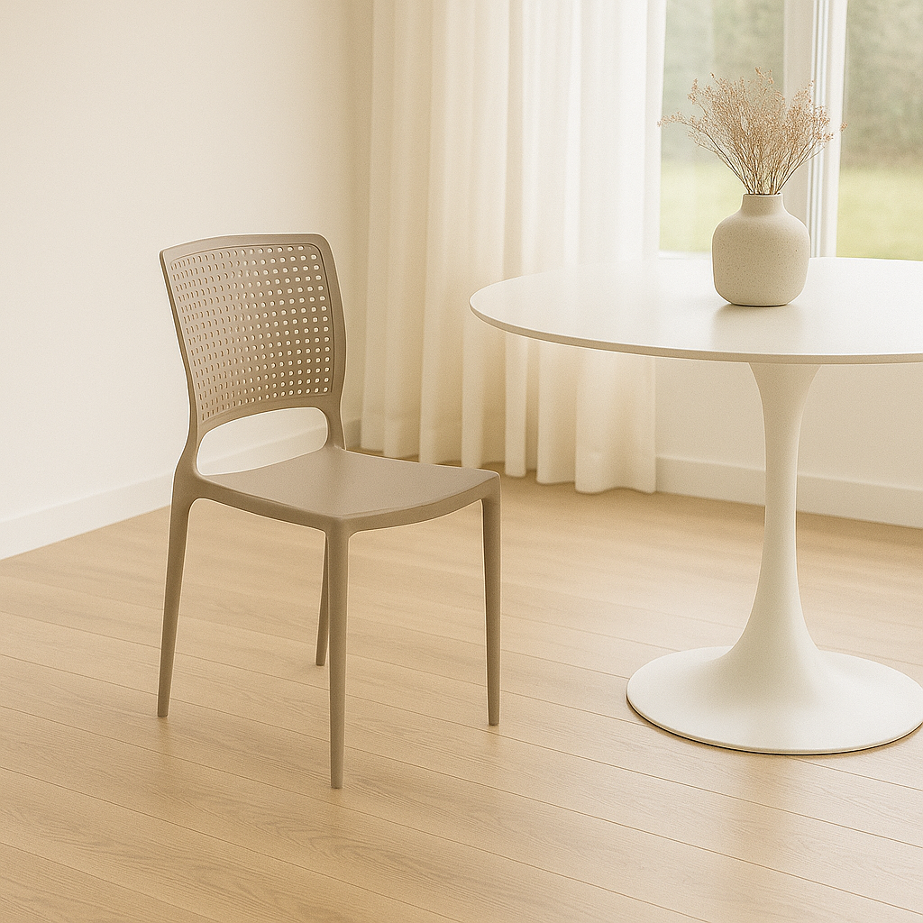 SILLA APILABLE GAMUZA "SAFIRA" REPALDO CALADO