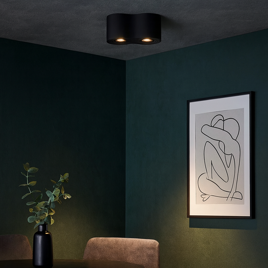 ARTEFACTO LUX BARI DOWNLIGHT REDONDO DOBLE - NEGRO