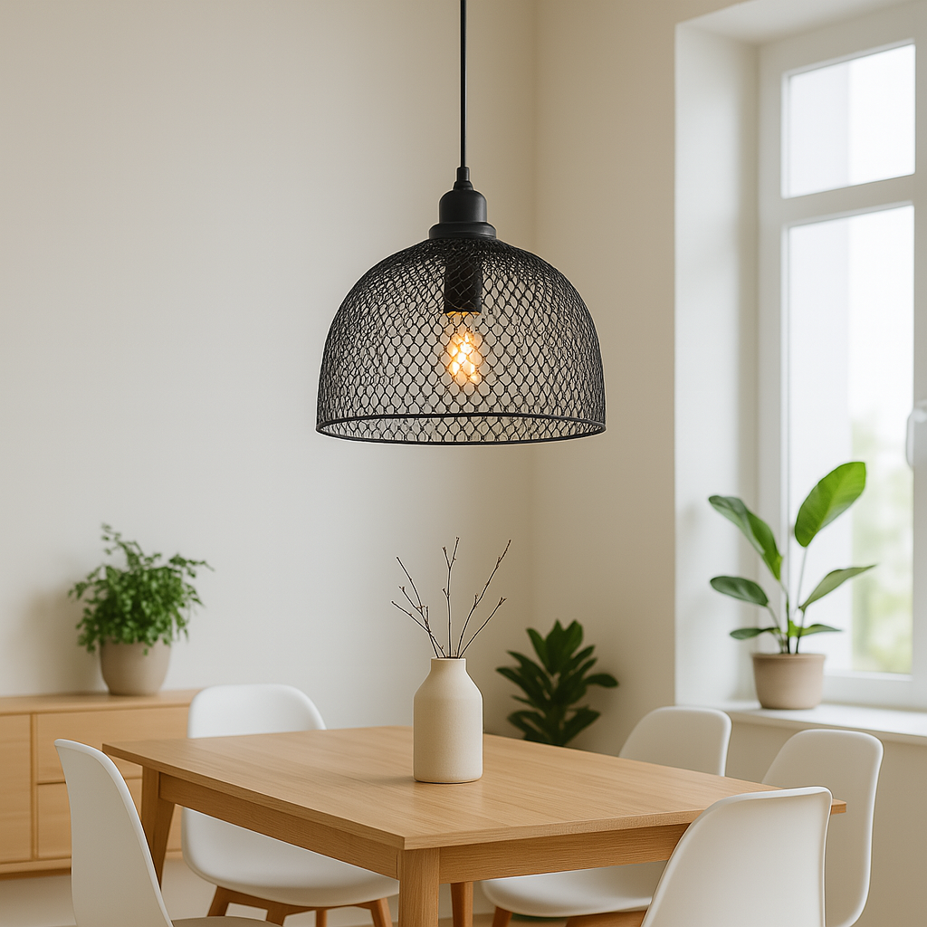 Colgante Tipo Campana de Rejilla Negra