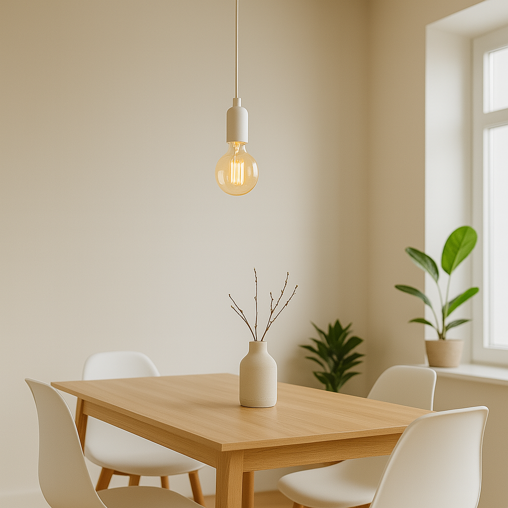 Colgante Silica Gel Portalámpara Blanco