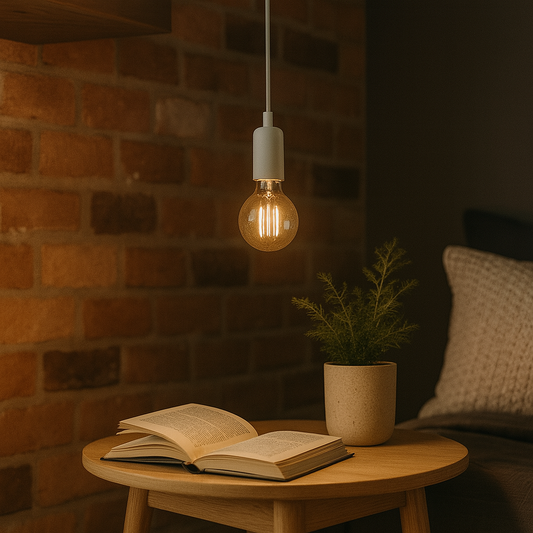 Colgante Silica Gel Portalámpara Blanco