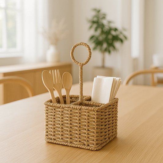 ORGANIZADOR 4 DIV. 20x20xH15CMS FIBRA NATURAL