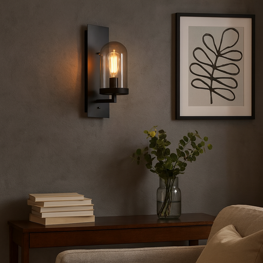 ARTEFACTO DE PARED CANDLE NEGRO
