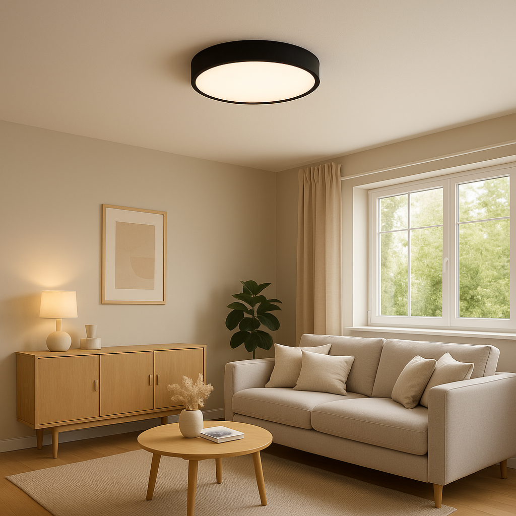 Plafón LED Red. Negro