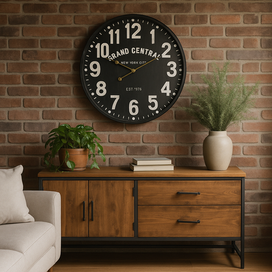 RELOJ DE PARED METAL 71.5X71.5X3.5 CM NUMEROS BLANCOS