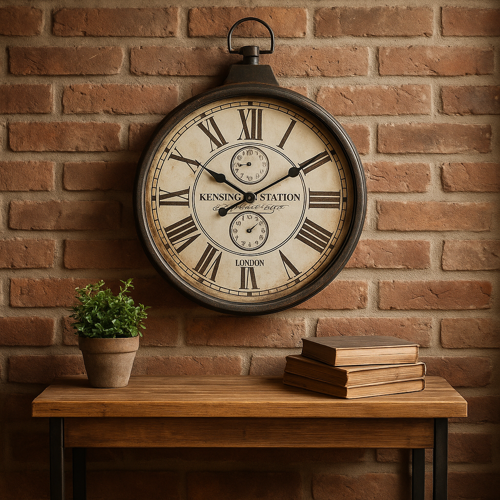 RELOJ DE PARED METÁLICO 60X77X6 CM VINTAGE POCKET