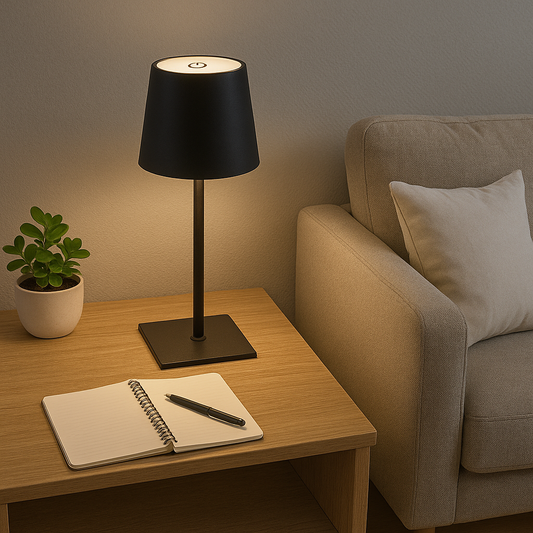 LAMPARA DE MESA LED 38CM NEGRO