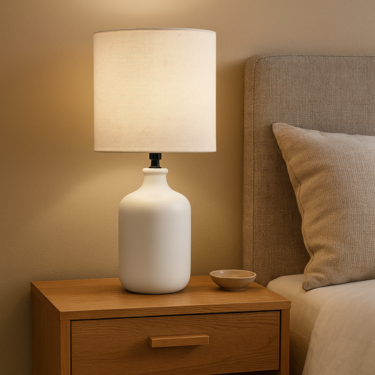 LAMPARA PORCELANA D26x58CM BLANCO LISO