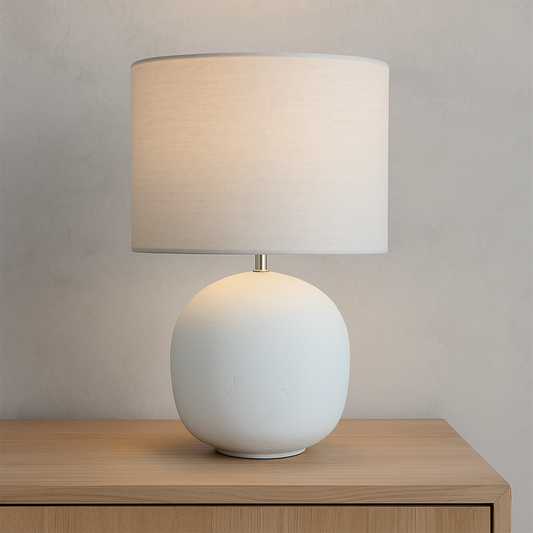 LAMPARA DE MESA TERRACOTA D30x46CM BLANCO