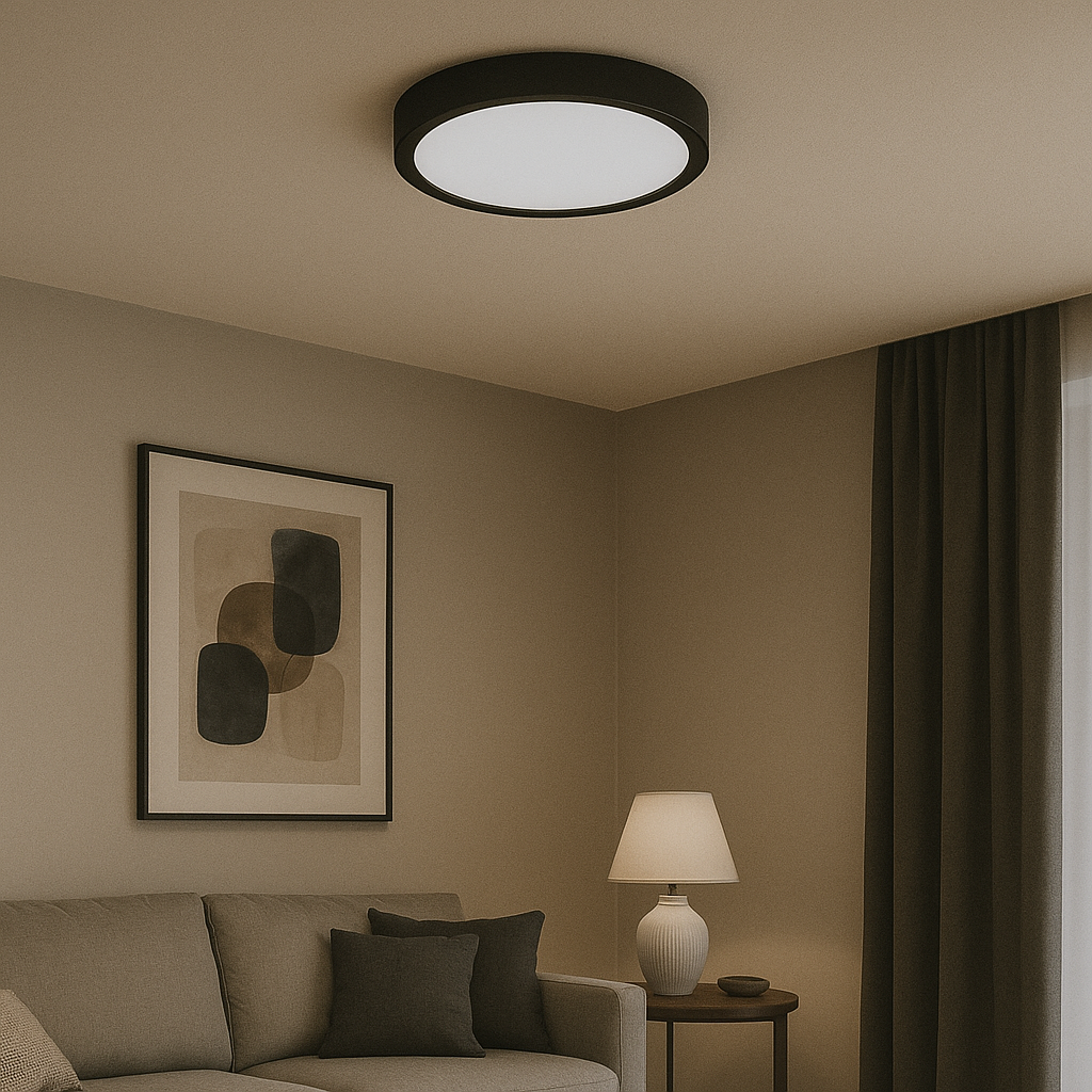 Plafón LED Redondo Negro