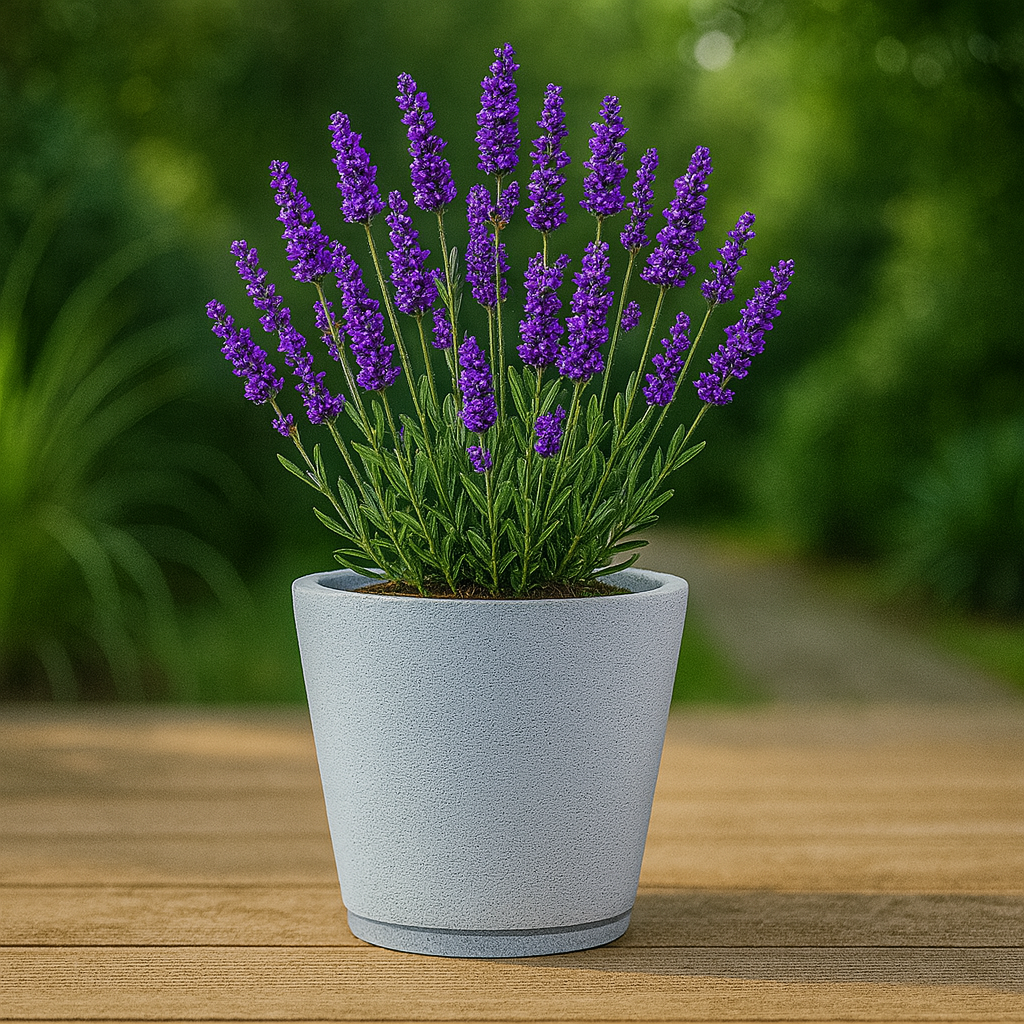 MACETA 34X35CM GENEBRA GRAPHITO EFECTO PIEDRA GRIS