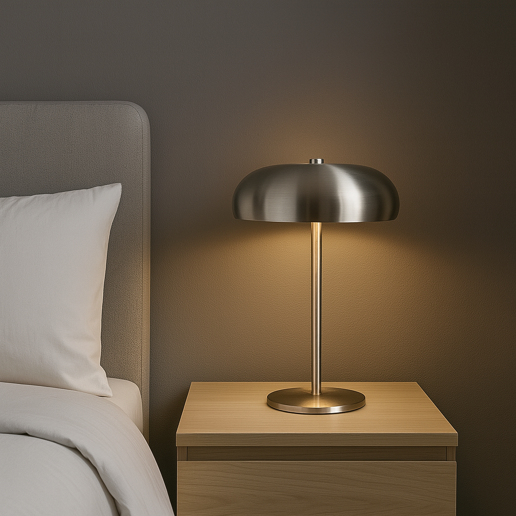 LÁMPARA DECORATIVA MUSHROOM DE MESA SCOTT - NICKEL