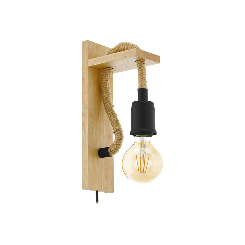 1 APLIQ PARED VINTAGE MADERA Y CUERDA 1XE27 RAMPSIDE 4EGLO