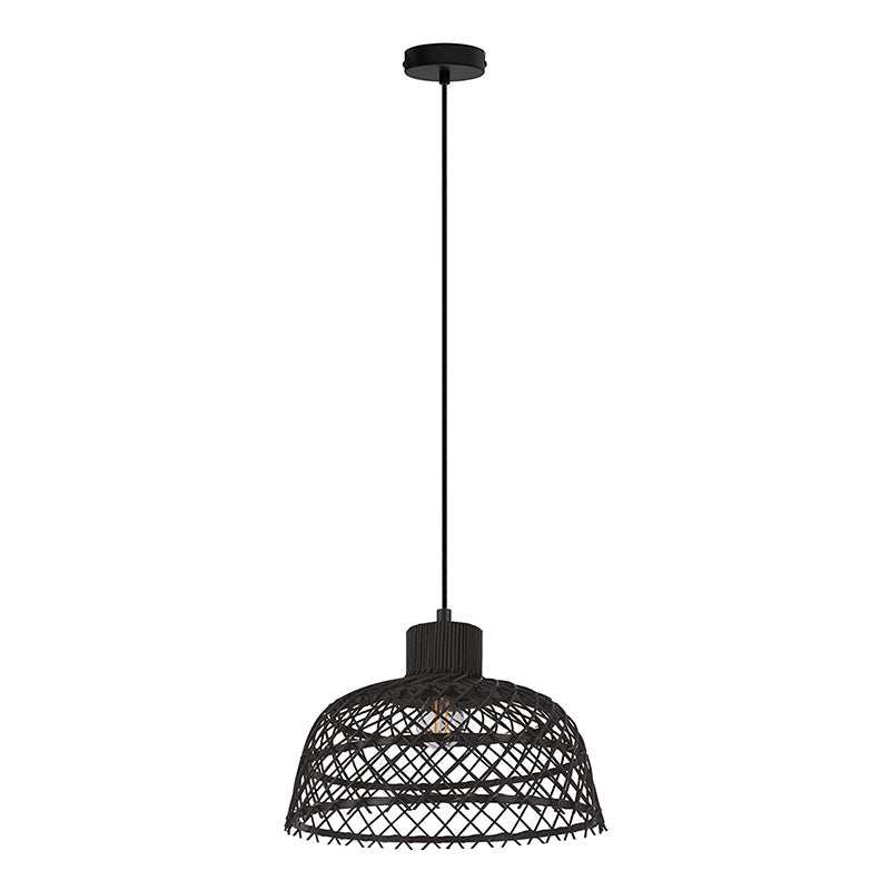 1 COLGANTE MADERA TIPO MIMBRE NEGRO 1XE27 Ø370 AUSNBEGLO