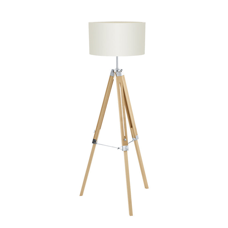 1 PORTATIL PIE TRIPODE MADERA PANT.BEIGE E27 LANTADA - 9EGLO