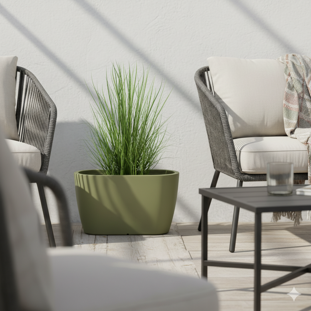 MACETA "ANDALUZ" 80 X 40CM. VERDE OLIVA