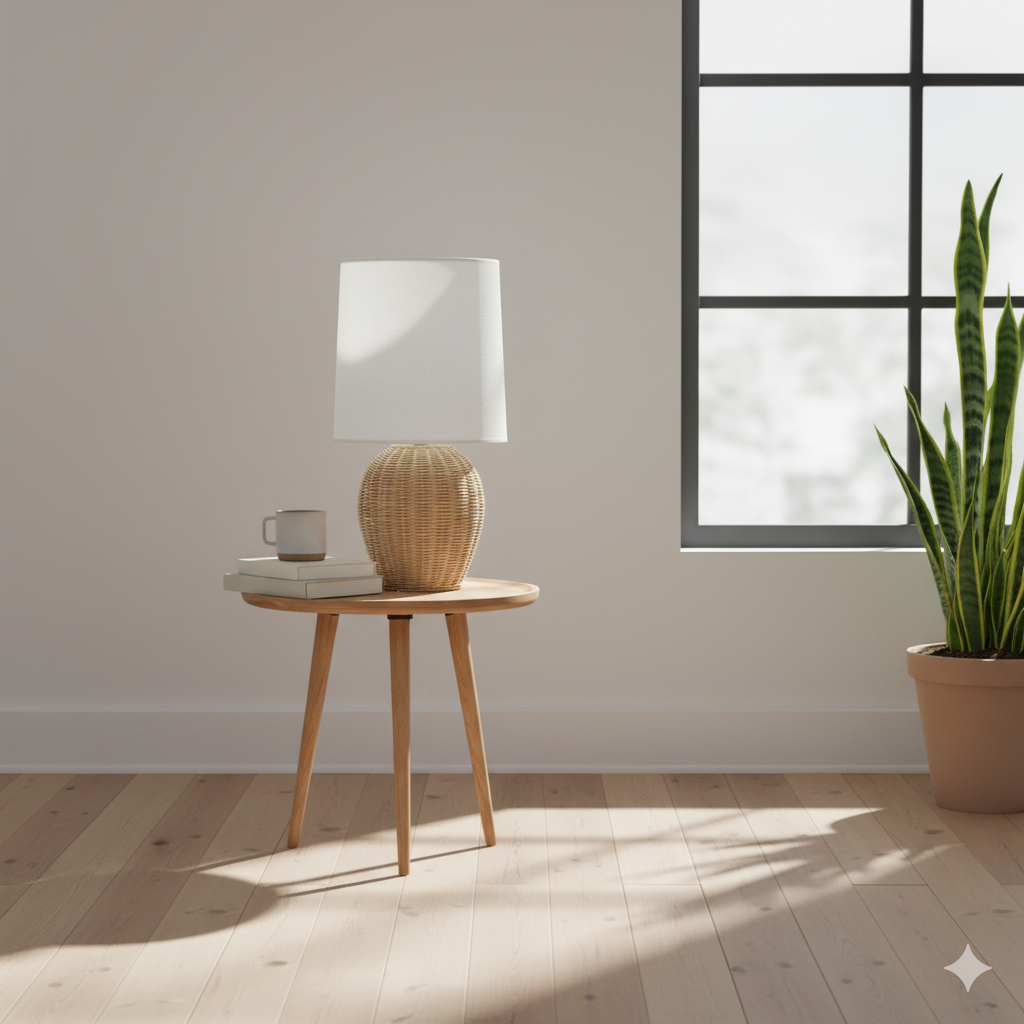 Lámpara de Mesa BANGKOK: Estilo Natural y Cálida Iluminación