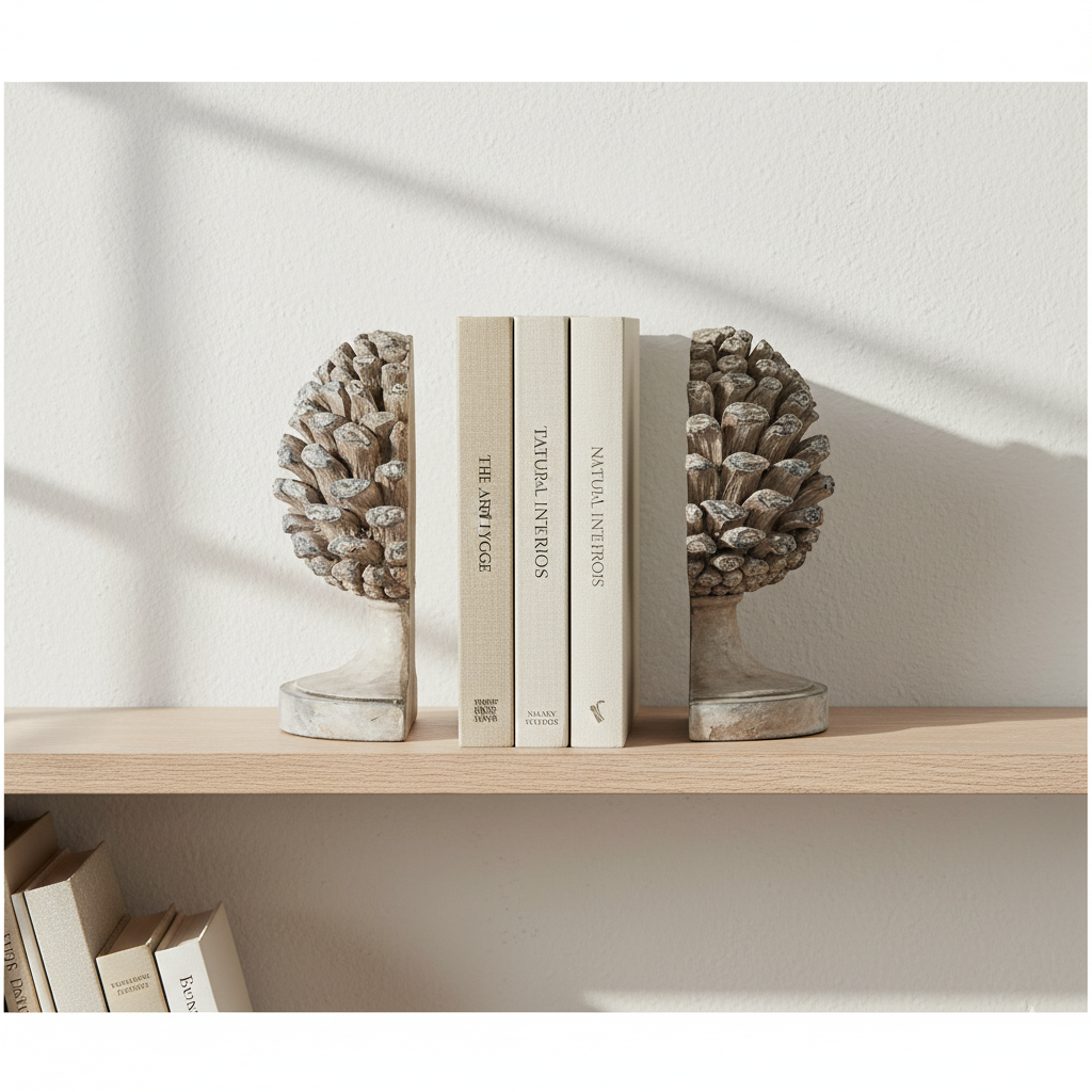 Set de Sujetalibros Decorativos Estilo Piña de Pino