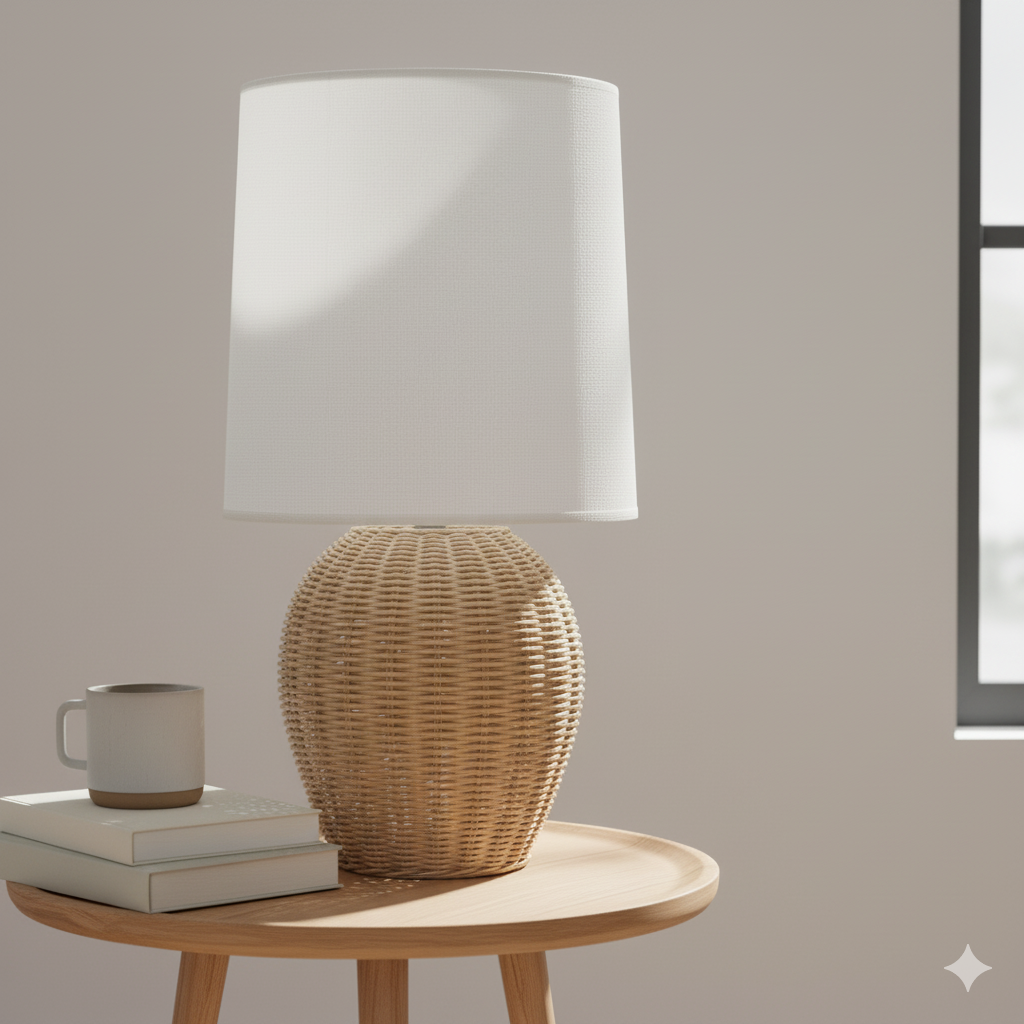 Lámpara de Mesa BANGKOK: Estilo Natural y Cálida Iluminación