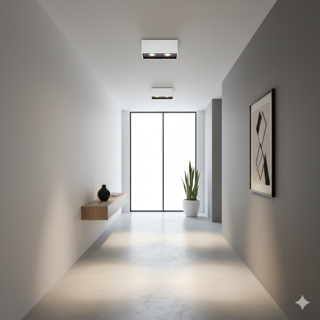 ARTEFACTO LUX BARI DOWNLIGHT CUADRADO DOBLE - BLANCO