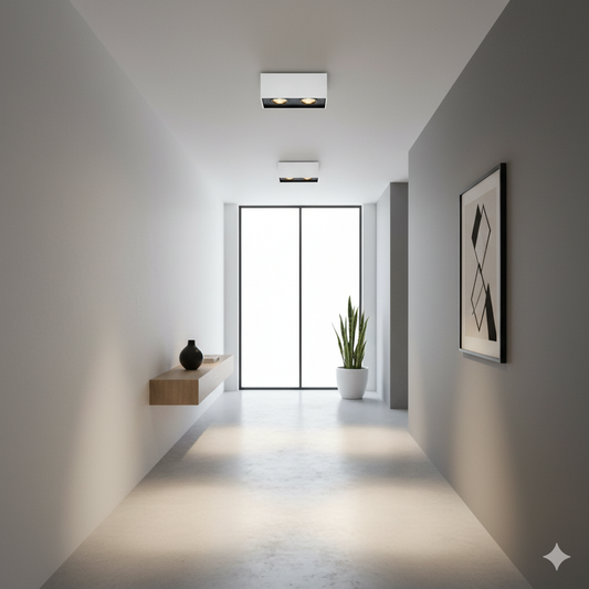 ARTEFACTO LUX BARI DOWNLIGHT CUADRADO DOBLE - BLANCO