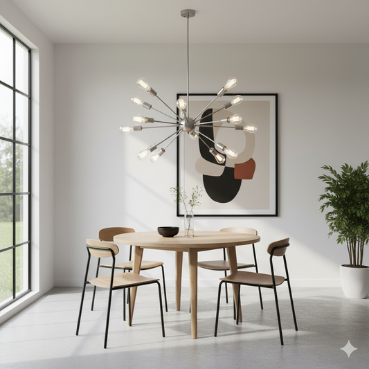 Artefacto Colgante Decorativo Tropea en acabado cromado