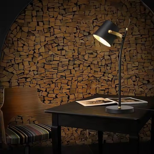 Lámpara de Mesa Estilo Industrial - Metal Negro