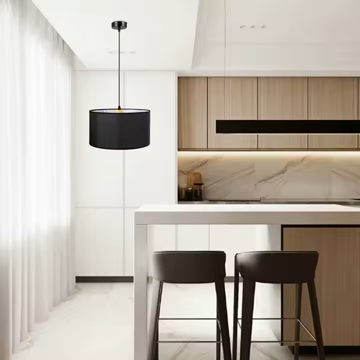 Colgante Pantalla Negra 1xE27 Ø300mm
