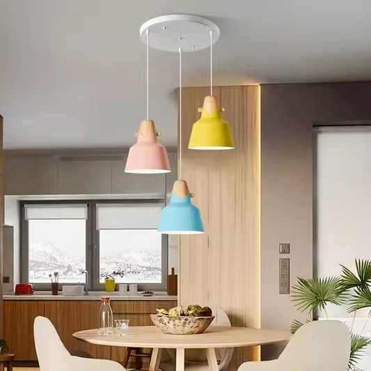 Colgante Metal/Madera Vintage Blanca