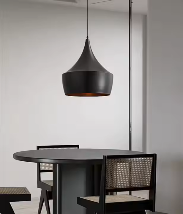 Colgante Cónico Aluminio Negro