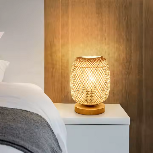 Lámpara de Mesa Portátil de Bambú