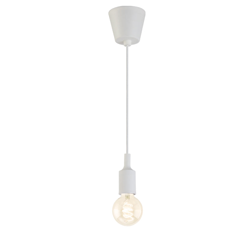 1 COLGANTE SILICA GEL PORTALAMPARA BLANCO 1XE27 Ø9CM YADI