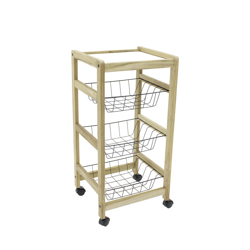 FRUTERA DE 3 CESTOS CON RUEDAS