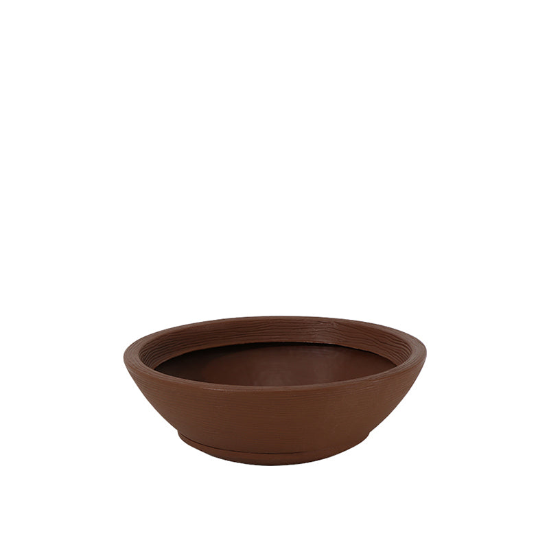 MACETA "INDI" Ø40 X 13CM. MARRON C/ PLATO