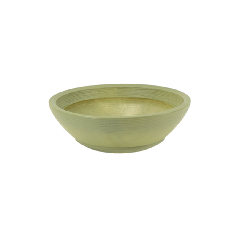 MACETA "INDI" Ø40 X 13CM. VERDE OLIVA C/ PLATO