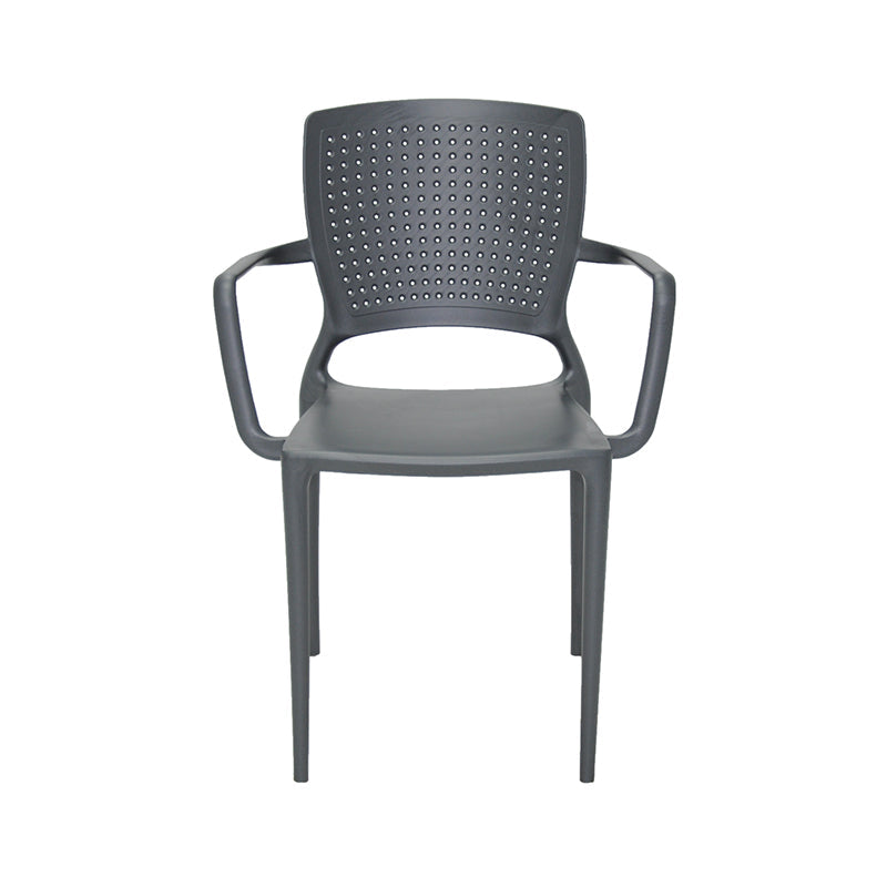 SILLA GRAFITO "SAFIRA" RES. CALADO C/ POSABRAZOS