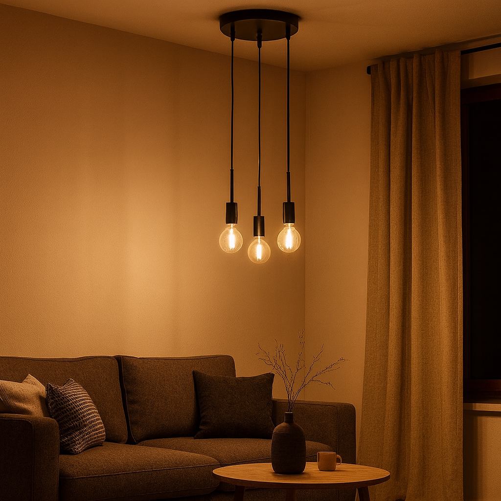 ARTEFACTO COLGANTE DECORATIVO NUR X3 - NEGRO