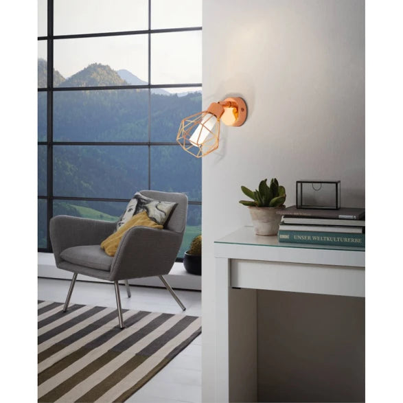 Aplique Pared Reja Acero Cobre 1xG9 LED Incl