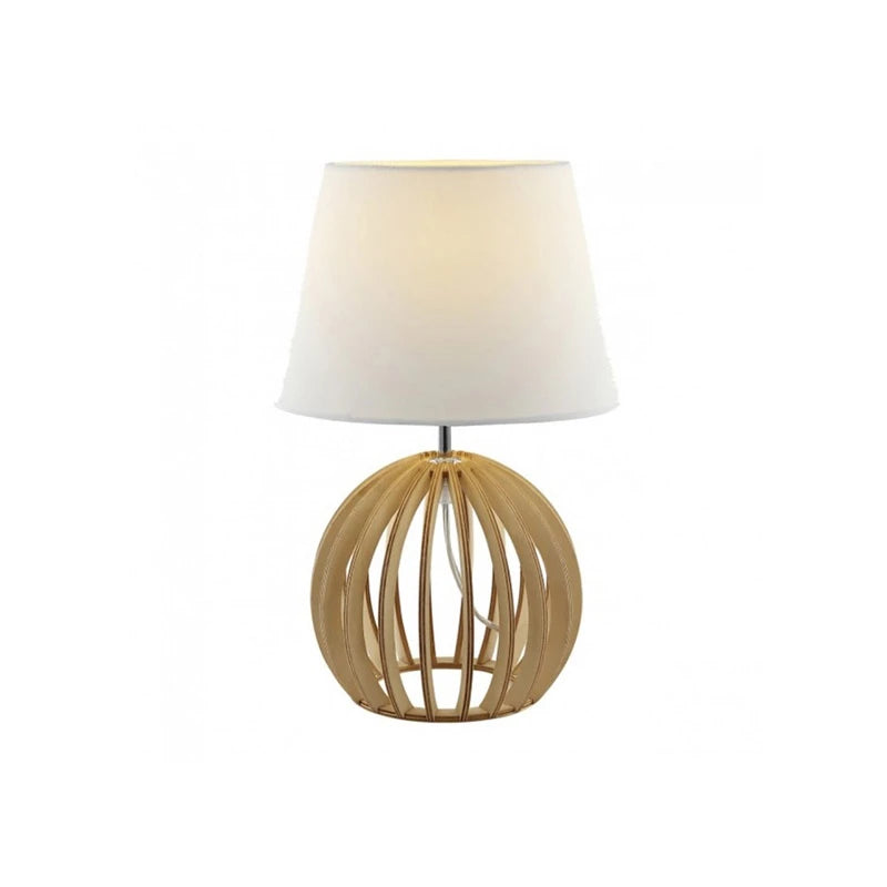 Lámpara de Mesa Danilo – Madera Natural & Pantalla Blanca