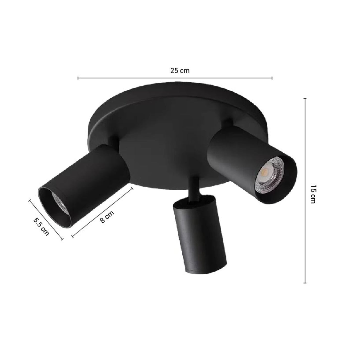 ARTEFACTO LETICIA ADOSAR CIRCULAR ORIENTABLE (X3) - NEGRA