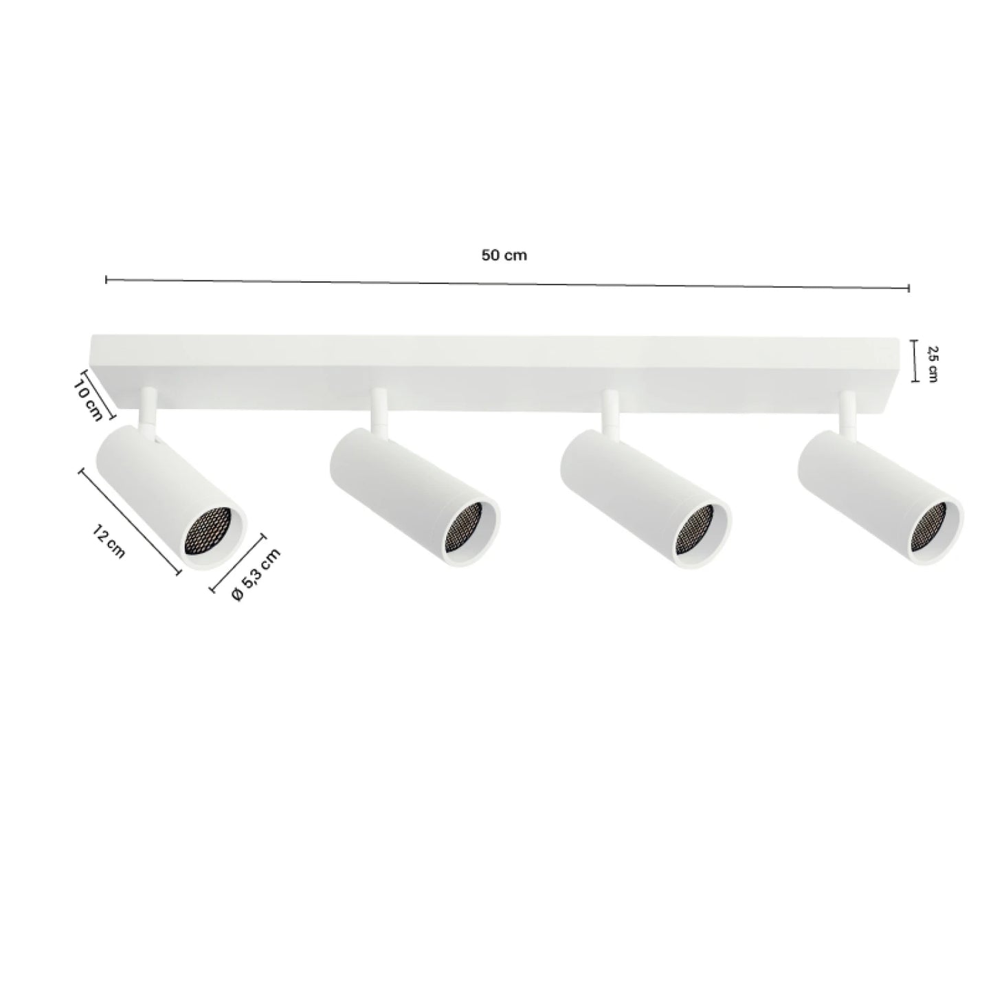 ARTEFACTO LONG LETICIA ADOSAR ORIENTABLE (X4) - BLANCO