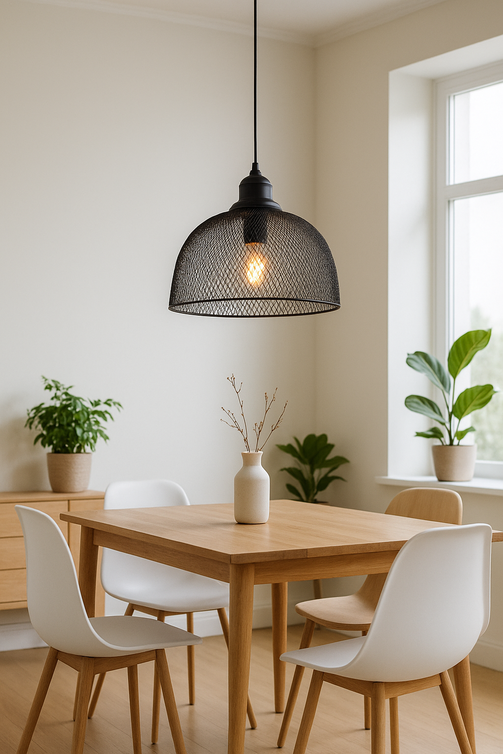 Colgante Tipo Campana de Rejilla Negra