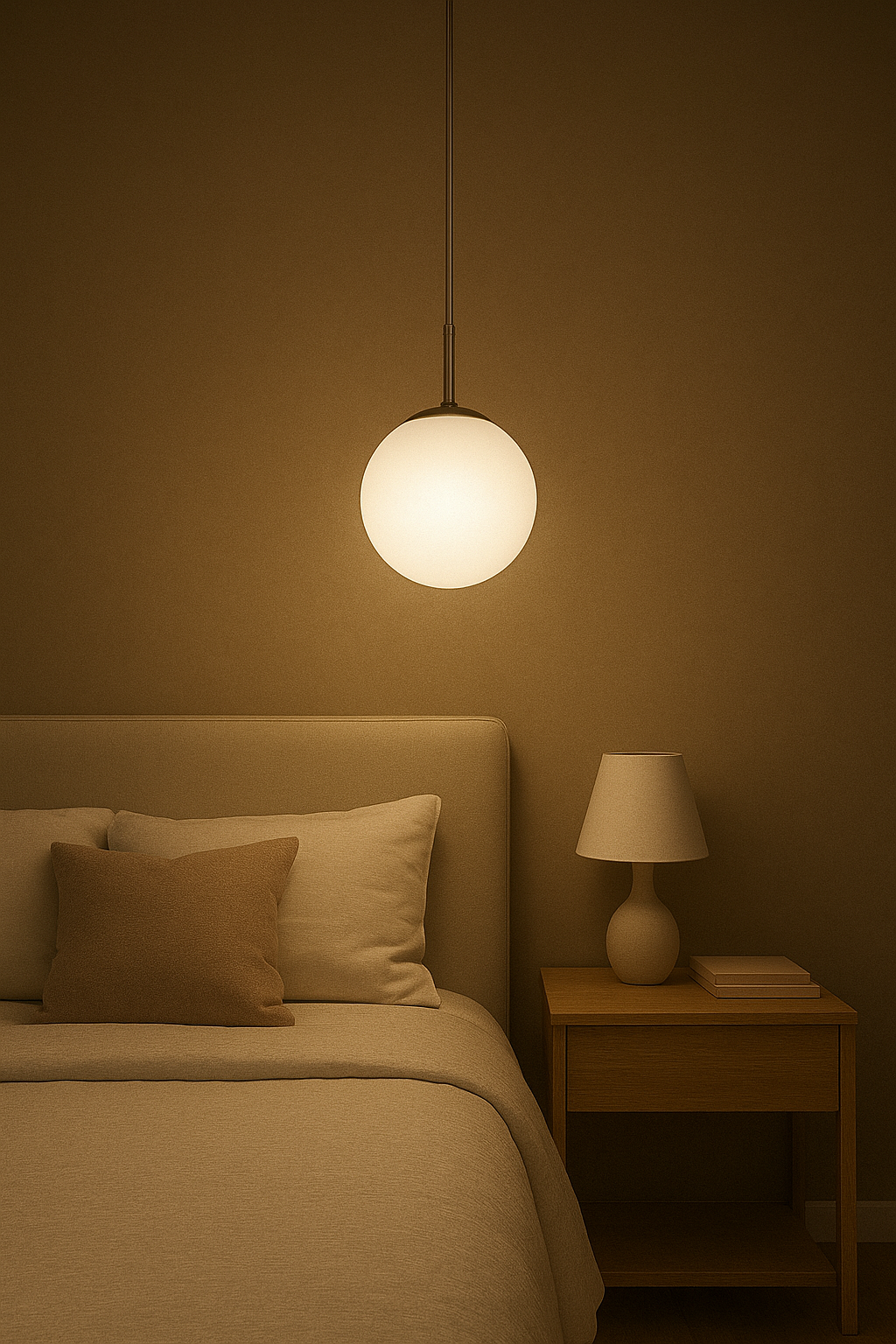 Colgante Globo Vidrio Opal c/ Acero Níquel