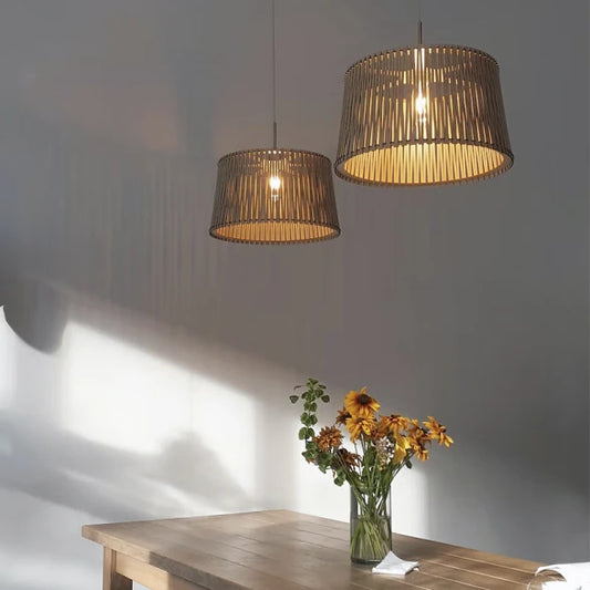 Colgante Madera Clara Rústico "Varilla"