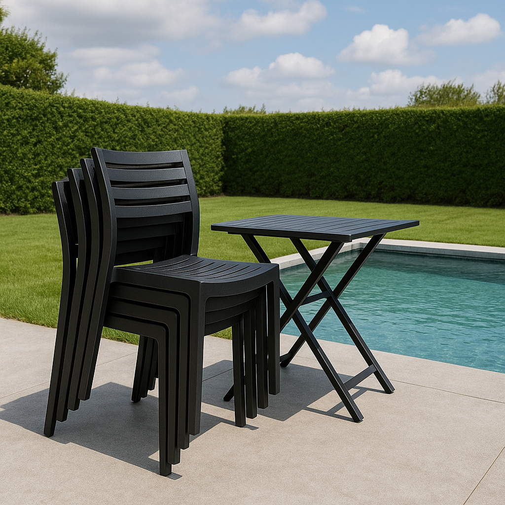 SILLA DALLAS polipropileno gris 58×46×84cm