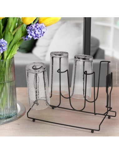 Escurre vasos de hierro negro 18x11x19,5 cm
