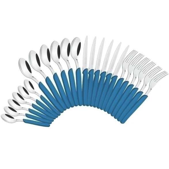 JUEGO CUBIERTOS AZUL 24 PIEZAS "CARMEL"