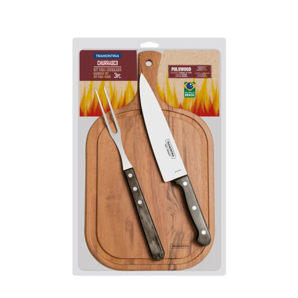 JUEGO P/ ASADO 3 PIEZAS "CHURRASCO"